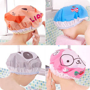 Bonnet de douche imperméable pour enfants, motif éléphant bleu, mignon, dessin animé, pour la protection des cheveux des enfants lors de leur bain - Product Image 4