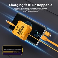 Source Usine 100W 4-en-1 Super Rapide Charge Rétractable Câble de Données pour Téléphones Mobiles Écouteurs Montres Intelligentes PVC Mecha Cadeau
