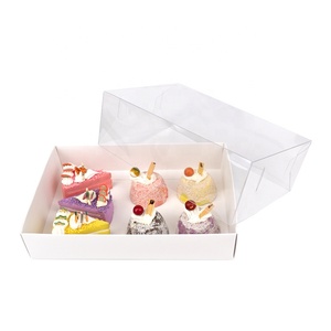 Custom Luxury White Bakery Paper Packaging Gift Box With Clear Lid Window For Macaron Cupcakes Desserts