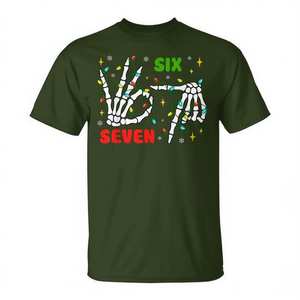 Camiseta navideña Six Seven Skeleton, ropa navideña con memes de la generación Z - Product Image 2