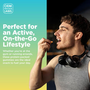 Gummies protéinés pour adultes OEM, Whey, <span class=keywords><strong>BCAA</strong></span>, Créatine monohydrate, <span class=keywords><strong>sans</strong></span> <span class=keywords><strong>sucre</strong></span>, produits de beauté, gestion de l'énergie, nutrition sportive - Product Image 5
