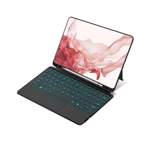 Funda Protectora Ultrafina para Tablet <span class=keywords><strong>Samsung</strong></span> Galaxy <span class=keywords><strong>Tab</strong></span> <span class=keywords><strong>S7</strong></span>+/S8+ de 12.4 Pulgadas con Teclado Inalámbrico Retroiluminado y Panel Táctil - Product Image 1