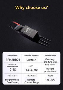 Contrôleur électronique de vitesse (ESC) sans balais pour drone multicoptère FPV RC et accessoires d'avion RC - Product Image 6