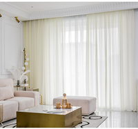 Vente en gros de tissu transparent pour rideaux en polyester brodé doux tissu pour rideaux en tulle tricoté chaîne