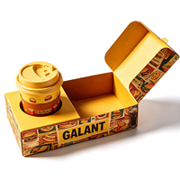 Boîte à biscuits personnalisée de qualité alimentaire avec tasse à café, boîte à gâteaux rectangulaire pliable biodégradable pour emporter des friandises