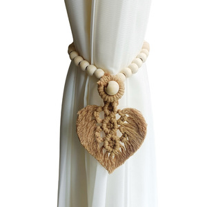 Fornitura Transfrontaliera Personalizzabile: Corde per <span class=keywords><strong>Tende</strong></span> Intrecciate a Mano <span class=keywords><strong>con</strong></span> <span class=keywords><strong>Perline</strong></span> <span class=keywords><strong>di</strong></span> <span class=keywords><strong>Legno</strong></span> e Foglie, Lacci in Garza, Cinghie YT058 - Product Image 6