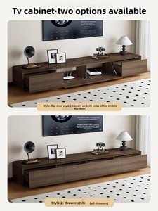 ตู้วางทีวีไม้จริงสุดหรูทันสมัยปี 2026 สำหรับห้องนั่งเล่น สไตล์มิดเซ็นจูรี่ สีวอลนัท พร้อมประกอบและจัดเก็บของได้ครบครัน - Product Image 4