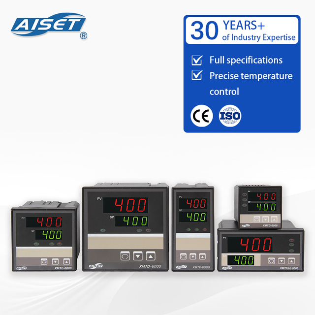 AISET High Quality XMT-6000 Intelligent Digital Control LED Display PID Temperature Controller Pt100/S/K/E/B Inputs 3-Year