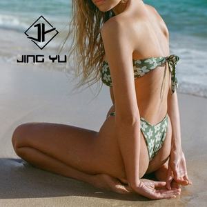 Fabricante de Bikinis, Traje de Baño de Nailon Ecológico Personalizado con Estampado Hawaiano, Estilo Bandeau con Nudo - Product Image 5