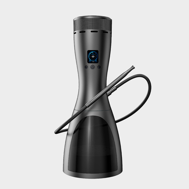 Smart HMD Electric Hookah Heated Tobacco Device-Luxury Frosted Metal FlavorLock Tech Flame-Free Fast Heating Portable LED Gift
