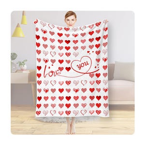 Love Franela Manta Diseño personalizado Día de San Valentín Impresión digital <span class=keywords><strong>Aire</strong></span> acondicionado Manta Siesta Sofá Cama Manta suave - Product Image 1
