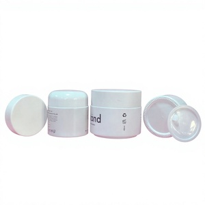 Pots cosmétiques en verre dégradé mat de luxe en gros, 5g-250g, pots d'emballage givrés pour soins de la peau avec couvercles en grain de bois et mats - Product Image 1
