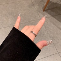 Bagues tendance en acier inoxydable avec design géométrique en résine pour femme, idéales pour les soirées, couleur inaltérable, pour le petit doigt, exquises, FANKE, usage quotidien
