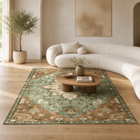 Tapis fait main en polyester à motif floral moderne, à poils longs, lavable, confortable et respirant, tufté à la main pour chambre et salon