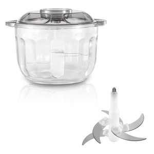 Robot culinaire électrique 500W, bol en verre haute puissance, hachoir-blender avec cinq lames tranchantes pour viande et légumes - Product Image 5