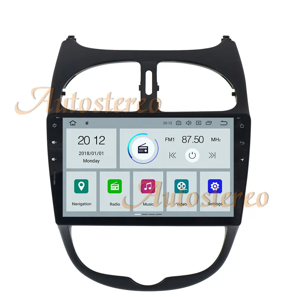 Android 10 4GB + 64GB araba GPS navigasyon Peugeot 206 2000-2016 için araç DVD oynatıcı oynatıcı multimedya radyo teyp kafa ünitesi DSP PX