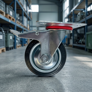 Vente directe usine – Roues pivotantes en acier et caoutchouc, freinables, avec mécanisme de verrouillage, pour usage industriel, support personnalisé, qualité supérieure – Meilleures ventes - Product Image 3