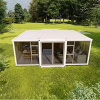 Maison préfabriquée modulaire de luxe, conteneur extensible de 20 pieds avec cuisine, salle de bain et salon