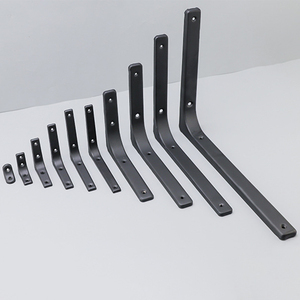 حامل على شكل حرف L، دعامة زاوية سوداء قوية للتثبيت على الحائط، دعامة رف مثلثة بزاوية 90 درجة، حامل بزاوية قائمة - Product Image 1