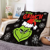 Adulte personnalisé grinch cauchemar avant noël confortable chaud bébé super peluche flanelle impression polaire jeter des couvertures pour la décoration intérieure