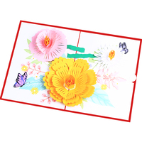 Bouquet coloré Offre Spéciale voeux 3d Pop Up carte pour cadeau d'anniversaire mère Wards avec enveloppe