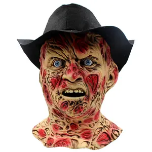 Halloween Freddy Máscara Látex Elm Street Horror Filme Krueger Máscara Cosplay Acessório Demônio Tema Festa Traje