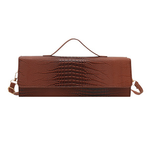 Nouvel Arrivage Sac à Main Femme en Cuir PU Motif Alligator, Sac Bandoulière Carré Tendance pour Femme avec Rabat et Fermeture à Rabat - Product Image 5