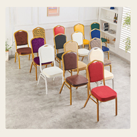 Chaises de salle à manger modernes en métal pour églises et restaurants, empilables, pour salles de banquet, mariages et hôtels