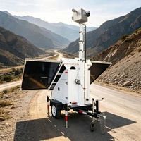 Remorques de surveillance solaires portables avec caméra, panneaux solaires portables, remorques de surveillance pour la surveillance des chantiers