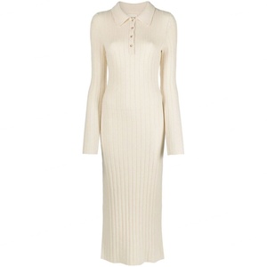 นวัตกรรมใหม่ ชุดเดรสไหมพรมยาวทรงเข้ารูปสำหรับฤดูใบไม้ร่วง ความยาวคลุมเข่า - Product Image 4