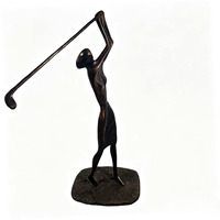 Statue abstraite en aluminium de golfeuse, sculpture d'art féminine, décoration de jardin ou de maison, ornement, cadeau