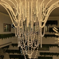 Lustre de décoration de mariage personnalisé, luminaire suspendu de luxe pour hall d'hôtel, en fer avec formes ovales longues
