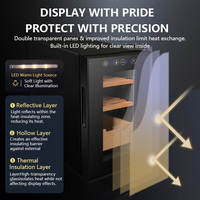Humidificateur à cigares électrique, armoire réfrigérée thermoélectrique, capacité 23L, contrôle numérique de la température et de l'humidité, présentoir à cigares