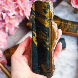 Oferta Especial: Losa de Cristal de Ojo de Tigre Natural de Alta Calidad para Sanación Espiritual, Corte Amarillo y Azul, Piedra Artesanal Premium - Product Image 6