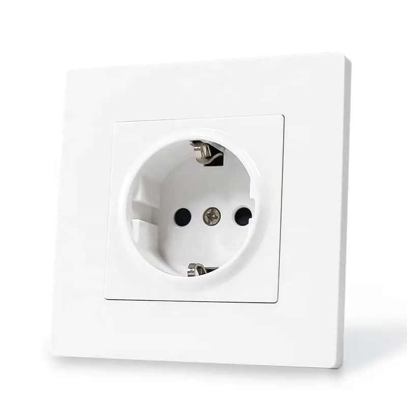 F Series PC Panel EU Standard Electrical German Schuko Socket 230V 16A Standard Grounding Socket Outlet