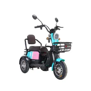 Mobil roda tiga listrik dewasa, dapat disesuaikan 500-800w baja karbon tiga roda baterai hidup sepeda roda tiga
