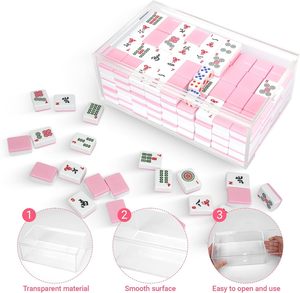 Boîte de rangement durable en acrylique transparent sur mesure pour mahjong avec couvercle pour l'organisation de la salle de jeux à domicile - Product Image 2