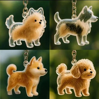 Kotak penyimpanan transparan akrilik bentuk anjing anak anjing lucu ramah lingkungan untuk bulu hewan peliharaan kreatif pakaian hewan peliharaan aksesori desain liontin