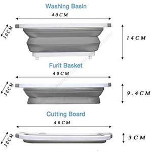 Planche à découper pliable multifonctionnelle avec bac intégré pour fruits et légumes, idéale pour pique-nique et cuisine – Vente en gros - Product Image 3