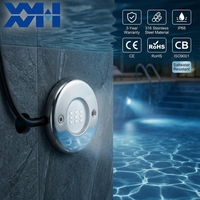 Lumière LED pour piscine extérieure, étanche IP68, 12V RGBW, acier inoxydable 316, montage mural, télécommande RF, intensité réglable