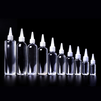 Botella de plástico transparente/negra para mascotas, 15ml, 30ml, 50ml, 60ml, 70ml, 100ml, con tapa retorcida para cuentagotas
