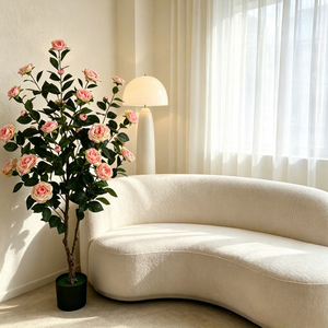 Alberi <span class=keywords><strong>di</strong></span> Camelia Artificiale in Tessuto da 130cm, <span class=keywords><strong>Fiori</strong></span> Finti per Decorazioni <span class=keywords><strong>di</strong></span> Eventi, Natale, Matrimoni e Compleanni - Product Image 3