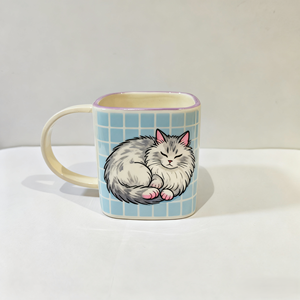 Taza de Café de Porcelana Pintada a Mano Personalizada - Diseño de Gato del Bosque Noruego - Product Image 5