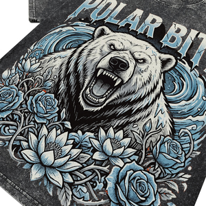 New Wholesale Custom Trendy Polar Bear Design Print T-shirt for <b>Men</b> Cotton Acd Wash Garment Dye Tees Clothing Hot Supplier - Product Image 4
