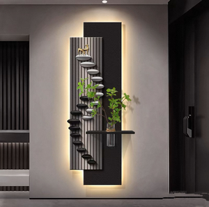Decoración Moderna de Lujo para Interiores del Hogar, Lienzo de Cristal con Impresión Digital de Paisajes, Arte Mural con Base de Soporte de Madera - Product Image 1