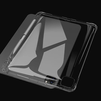 Étui de protection souple antichoc en TPU transparent avec fente pour porte-crayon pour iPad Pro 11 2024/Air 6 11 pouces 2024/iPad 10 11 12e génération