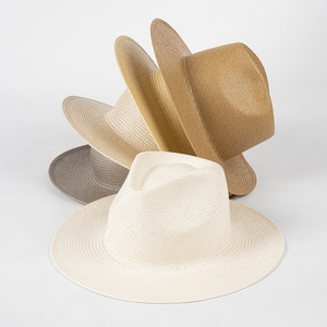 Sombrero de Paja Fino Tejido a Mano Personalizado de Verano, Nuevo, al por Mayor, Sombrero Panamá de Paja de Papel <span class=keywords><strong>Toyo</strong></span> Liso de Lujo - Product Image 1