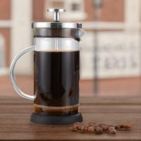 Cafetière à piston française en acier inoxydable résistant à la chaleur et verre borosilicate avec échelle graduée
