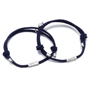 Bracelet en alliage de cuir tissé à la main pour couple de soleil et de lune Hommes et femmes Cadeau de copines Accessoires longue <span class=keywords><strong>distance</strong></span> Sac Opp Amoureux ZG - Product Image 1