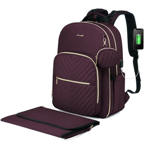 LOVEVOOKレディーストラベルバックパック,卸売2022新しいデザイナー高級防水キルティングママおむつバッグUSBカスタムベビーバッグ付き - Product Image 2